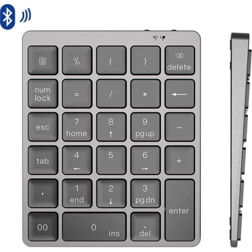 Bluetooth Numeric Keypad Protable Aluminium Alloy Wireless Keyboard Cover For Ipad Android Windows phone Mackbook Tablet