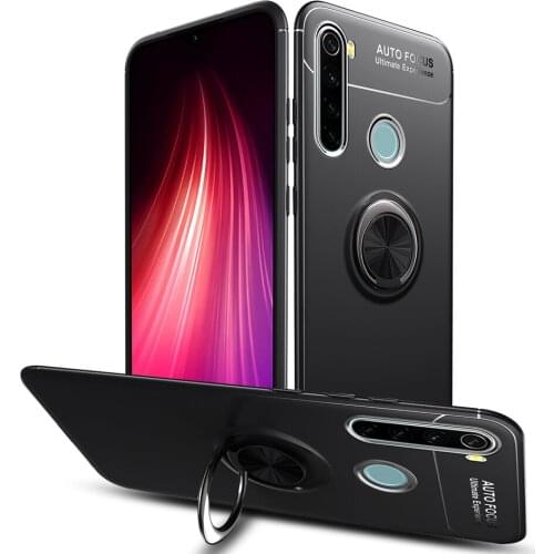 Case For Xiaomi Redmi Note 8T Case Car Holder Stand Magnetic Bracket TPU Case For Redmi Note 8T Wite Finger Ring Capa
