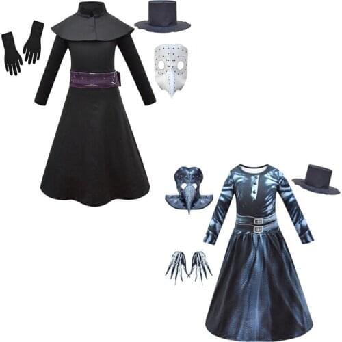 Halloween Costumes Kids Lot Steampunk Plague Doctor Bird Jumpsuit Cosplay Costume Party Fancy Dress