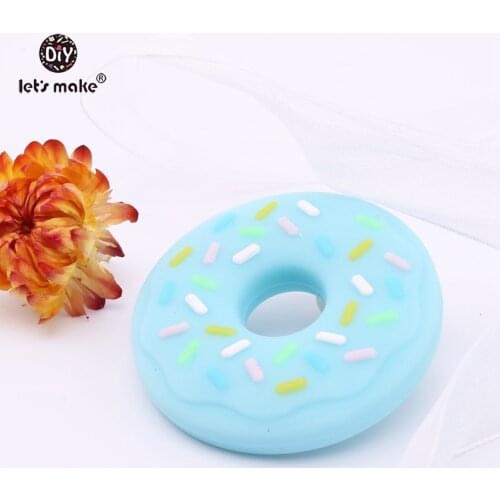 Lets make Baby Teether Silicone Donut BPA Free Food Grade Nursing Necklace Charms Pendant Teething DIY Accessories Teethers