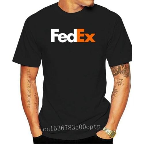 New Fedex 100% Cotton White Orange Short Sleeve Mens Black T-Shirt Size S To 3XL Sleeve T Shirt Summer Men Tee Tops Clothing