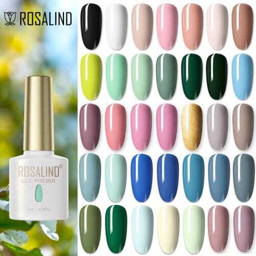ROSALIND Gel Polish Set UV Vernis Semi Permanent Primer Top Coat 7ML Varnish Gel Nail Art Manicure Gel Lak Polishes Nails
