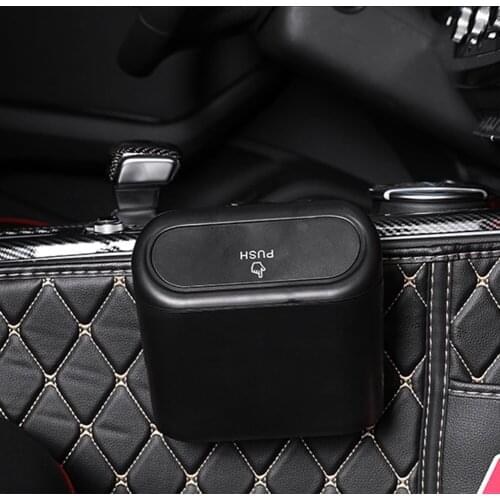 Space-saving Car Trash Can Auto Stowing Universal Flip Lid Garbage Bin Tidying for Elements Personal Car Part Supply