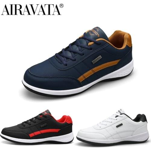 Newbeads Mens Leather Sneakers Vulcanized Shoes Lace Up Running Male Outdoor Walking Jogging Casual Sport Athletic Footwear