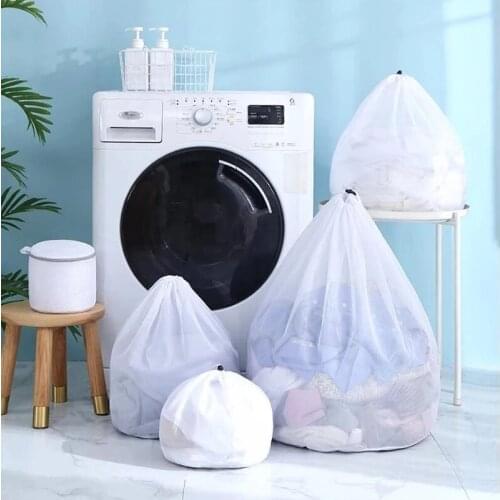 Drawstring Washing Machine Laundry Bag Underwear Bra Socks Wash Net Large Capacity Clothes Storage Pouch Mesh Dirty Laundry Bags