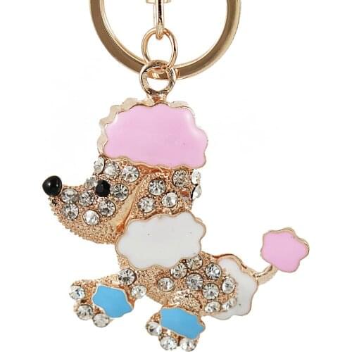 Lovely Pet Dog Keychains Cute Dogs Key Ring Metal Car Keychain jewelry woman bag keyrings novelty items girl bag charm