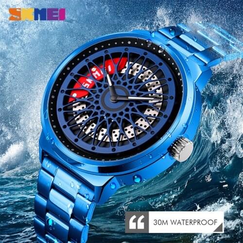 SKMEI 9127 Creativity Automatic Gravity Rotation Dial Men Quartz Wristwatches Top Brand Luxury Male Clock Relogio Masculino 9217