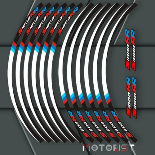 A set of 12pcs high quality motorcycle wheel decals waterproof Reflective stickers rim stripes For BMW S1000RR