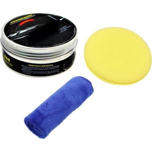 3-piece set Car Wax Crystal Plating Set Car Scratch Remover Car Solid Wax with Sponge and Towel Paint spray coating wax set