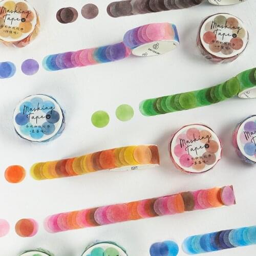 1Pcs Colorful Washi Tape Dot Stickers Scrapbooking Diary Album Decorative Stickers School Stationery Scrapbooking Paper Tape