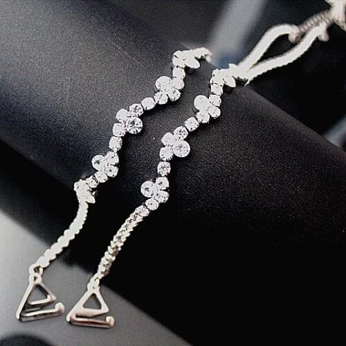 Single-row rhinestone bra straps flowers simple encryption fashion girls party shoulder wear