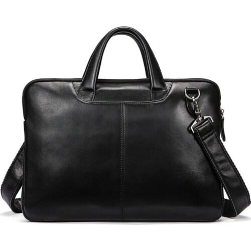Genuine Leather Men Briefcase Bolso Hombre Cowhide Leather Business Men Handbags Laptop Computer Bag Crossbody Shoulder Bag