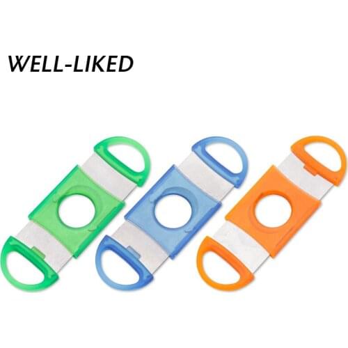 ABS Stainless Steel Cigar Cutter 3 Color Portable Stainless Steel Blade Cigars Guillotine Pocket Cutting Knife Cigar Accessory