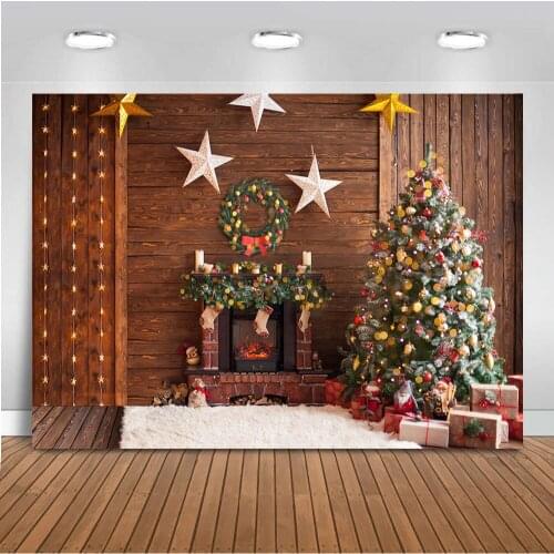 Christmas Backdrop for photography Twinkle Twinkle Little Star Background for photo studio Fireplace X-mas Tree gift decoration