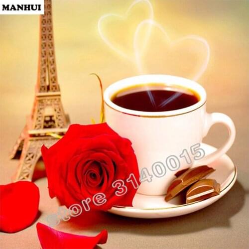 Diy Diamond Paintings Cross Stitch Tower of coffee Paintings Full Diamond Embroidery 3D Diamond Mosaic Paintings Gift BAC007