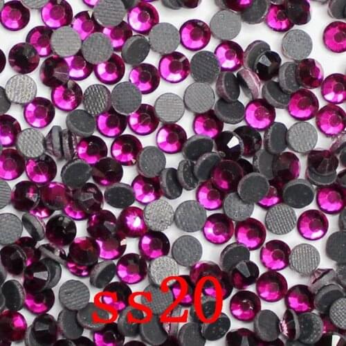 SS20 1440PCS Fuchsia DMC HotFix FlatBack Rhinestones crystal hot fix Iron on garment sewing bags shoes stones