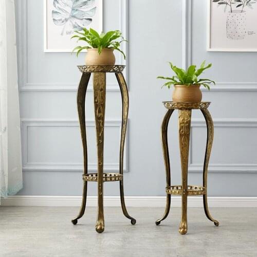 Flower Rack Storage Rack Home Office Living Room Balcony Green Rose Iron Flower Rack Floor-to-floor European Bonsai Flower Rack