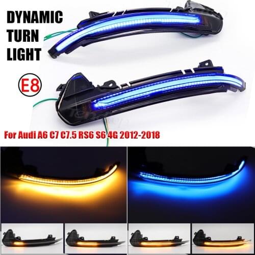 Dynamic Blinker Indicator LED Flowing Turn Signal Streamer Lamps Car Accessories For Audi A6 C7 C7.5 RS6 S6 4G 2012-2018