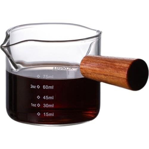 Double Pour Spout Heat Resistant Glass Measuring Cup Coffee Cup High Borosilicate Glass 100ml Espresso Transfer Cup Milk Cup