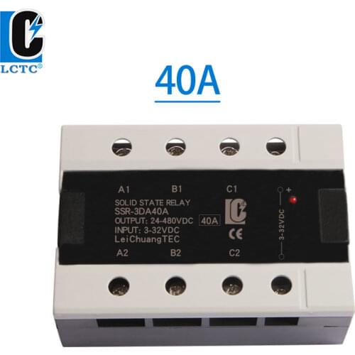 SSR Three phase solid state relay 40A DC/AC Three Phase SSR LeiChuang TEC new