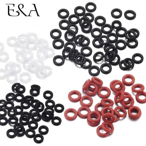 50pcs Elastic Rubber O-Ring Positioning Beads Charms for Leather Bracelet Making Silicone Assortment Washer Gasket Sealing Ring