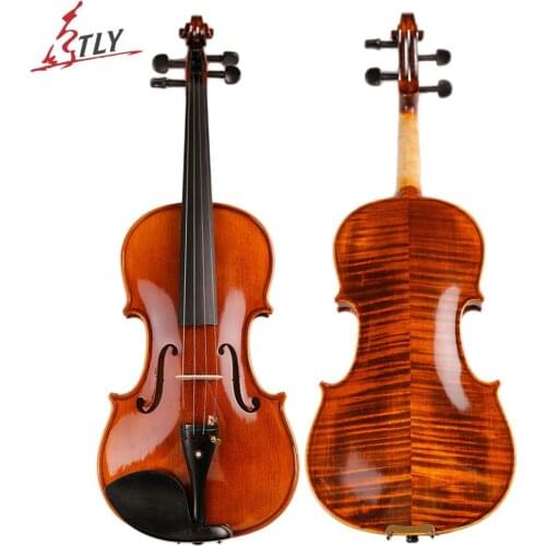 TONGLING Brand High-grade Natural Stripes Maple Full Hand-made Alcohol Paint Violin Violino 4/4 3/4 with Case Shoulder Rest Bow