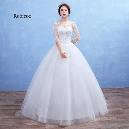 Rebicoo Embroidery Lace New Plus Size Princess Bridal Marriage Gown Bride Simple Party Events Long Luxury Wedding Dresses