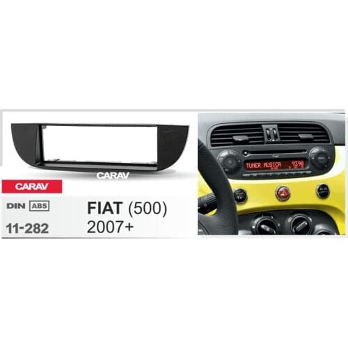 1 Din Radio Fascia for FIAT (500) 2007-2015 DVD Stereo Panel Dash Mount CARAV 11-282
