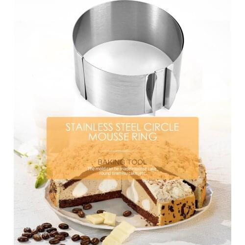 1 Pc Retractable Stainless Steel Cake Circle Mousse Ring Baking Tool Set Cake Mould Mold Size Adjustable Home Bakeware