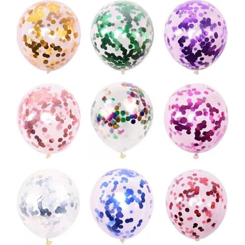 10pcs 12inch Rose Gold Silver Confetti Latex Balloons Inflatable Helium Ballon Wedding Birthday Party Decoration Air Ball Globos