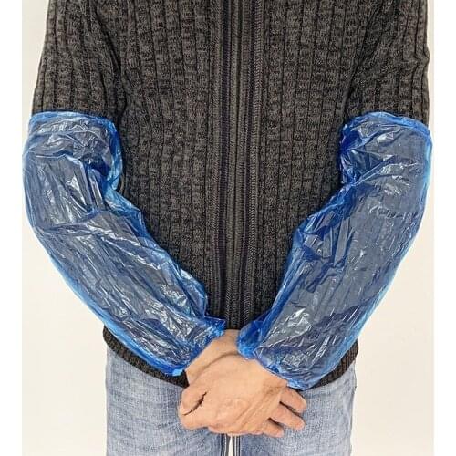 100Pcs Disposable Oversleeve Oil-Proof Protective Arm Covers Oversleeves with Elastic Wrist Kitchen Restaurant Sleeve Cover