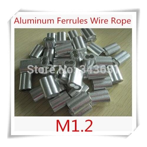 1000pcs/Lot M1.2 1.2mm Diameter Aluminum sleeve Ferrules Wire Rope Aluminum Ferrules Crimping