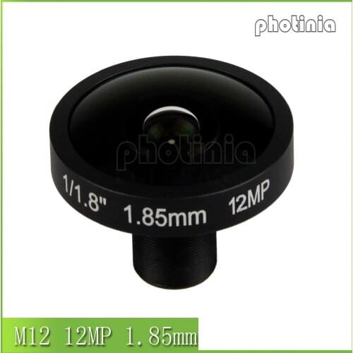 12Megapixel Fisheye 1/1.7 Inch 185 Degree M12 Mount Lens 1.85mm For IMX226 Sensor Ultra 4K Camera