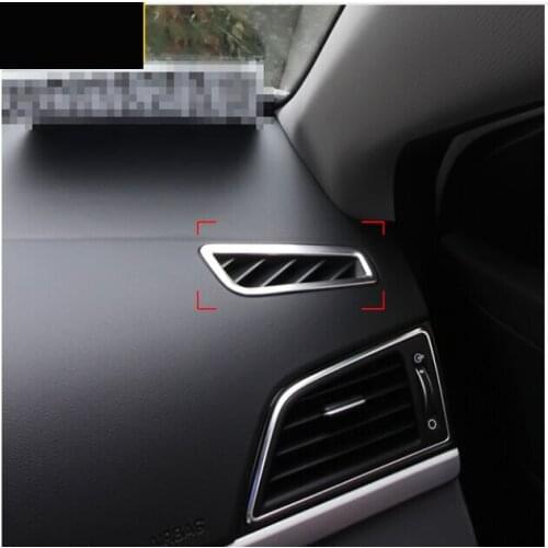 2PCS FIT FOR Hyundai ELANTRA 2016 2017 AVANTE CHROME DASHBOARD AIR VENT TRIM COVER BEZEL GARNISH FRONT INSERT FRAME OUTLET RING