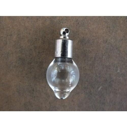 30Pcs 6mm Small glass vial pendant Screw cap glass bottle rice art necklace handmade jewelry pendant