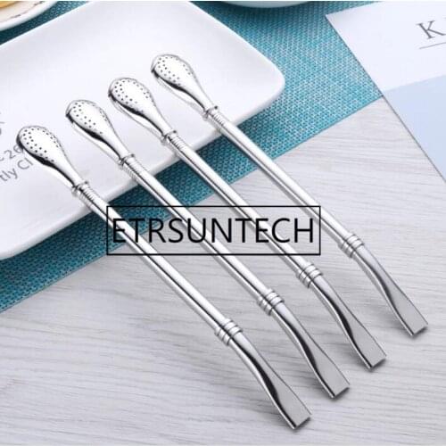 300pcs 19.5cm Stainless Steel Hot Drinking Straw Filter Handmade Yerba Mate Tea Bombilla Gourd Washable Tea Tool