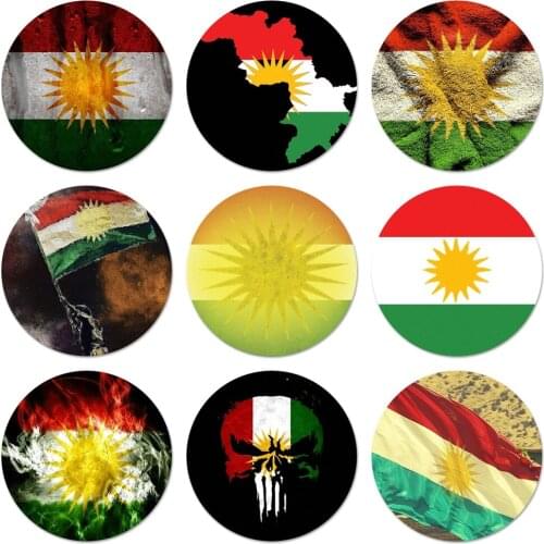 58mm Kurdish Autonomous Region flag Badge Brooch Pin Accessories For Clothes Backpack Decoration gift