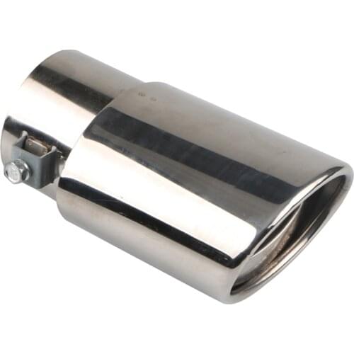 63mm Bolt-on Stainless Steel Auto Car Exhaust Tail Pipe Tip End Muffler Silver