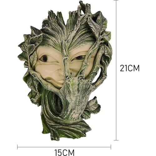 Abstract Women Face Tree Decor Garden Peeker Bashful Statue Trees Hugger Wall Art Mystic Ornaments