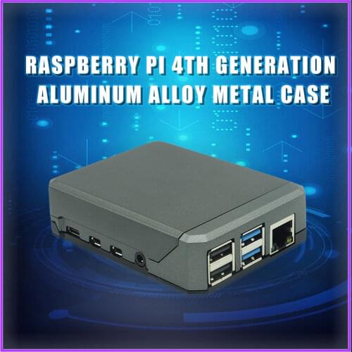 Argon NEO Raspberry Pi 4 Case Aluminum Metal Shell Sliding Magnetic Cover Passive Cooling Silicon Heat Sink for RPi Model 4B