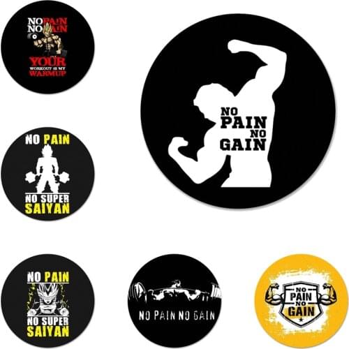 No pain no gain Icons Pins Badge Decoration Brooches Metal Badges For Backpack Decoration