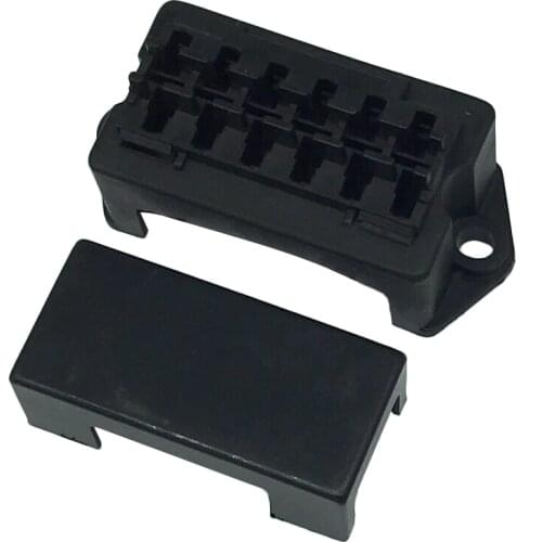 Double Row 6 Road Medium Auto Relay Fuse Box with 12pcs Terminals BX2061 Car Insurance Holder for cars, electric cars