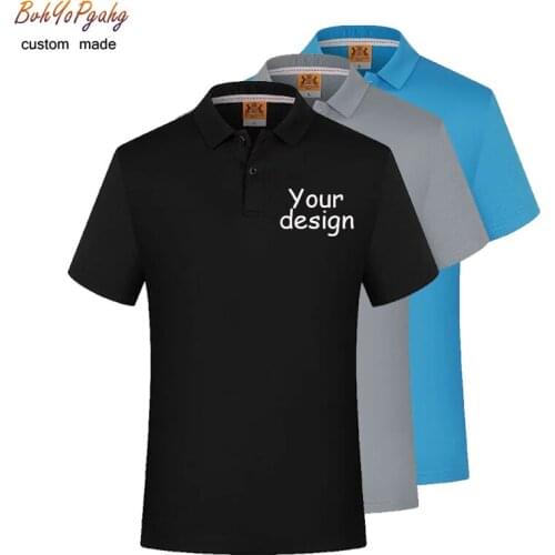Customize / print DIY brand text men and women quick-drying Polo shirt personalized logo logo short sleeve Polo collar shirt