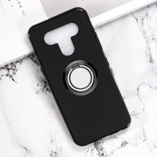 For LG Stylo 6 Back Ring Holder Bracket Phone Case Cover Phone TPU Soft Silicone Cases for LG K51 Q51