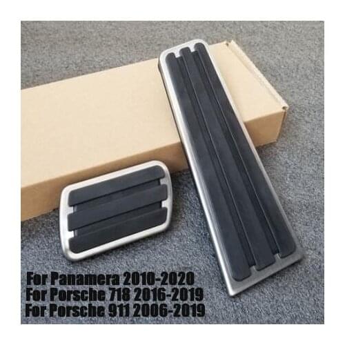 For Porsche 718 911 Panamera Cayenne Macan Fuel Brake Foot Rest pedals Plate Accelerator brake pedal styling Car accessories