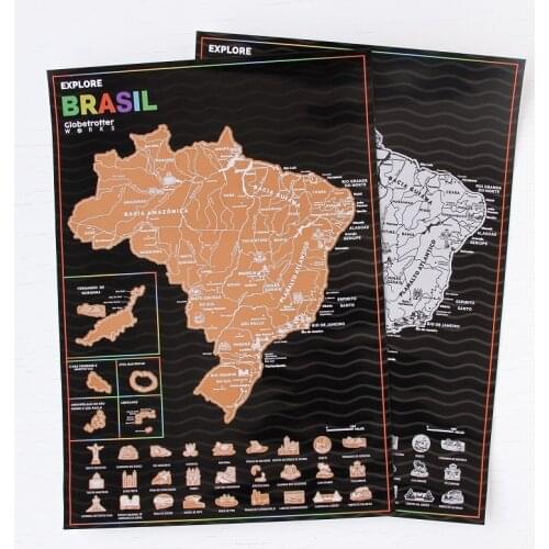 Travel Clock-in Record Planning Scratch Map Brazil Travel Footprint Marking Wall Sticker Gift Hanging Painting K-STAR HOT SALE