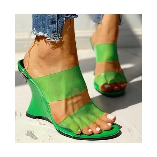 Euro-American 42 sexy thick heel sloping heel sandals