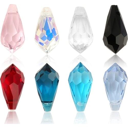 Crystal Pendant Horizontal Hole Drop-Shaped Class Ornaments Accessories DIY Ornament charms for jewelry making
