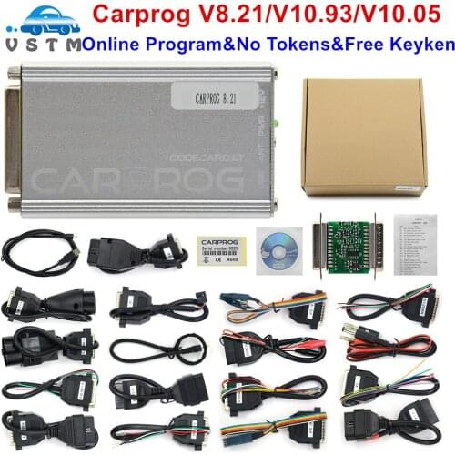 Newly Carprog V8.21 Online with keygen Car Prog V10.93 ECU Chip Tunning Universal Repair Tool with 21 Adapters Car Diagnost Tool