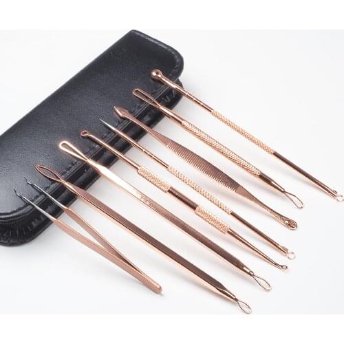 7pcs Blackhead Remover Tool Black Spots Needles Pore Cleanser Vacuum Comedone Pimple Acne Extractor Beauty Makeup Remover Tools